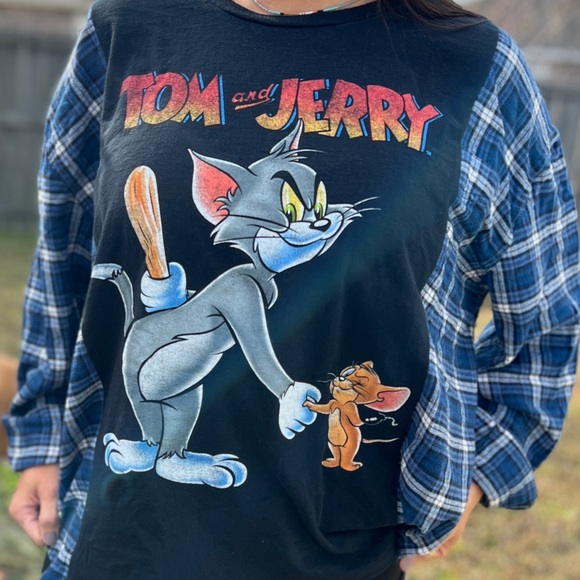 Tom & Jerry Cartoon Flannel Rework - Picture 4 of 6